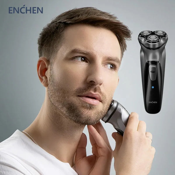 ENCHEN Blackstone-Afeitadora rotativa eléctrica para hombres, máquina de afeitar para Barba, con hoja flotante 3D, lavable, tipo C, recargable por USB