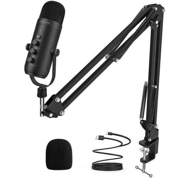 micrófono profesional para Streaming USB, Podcast, PC, con brazo de soporte para grabar.