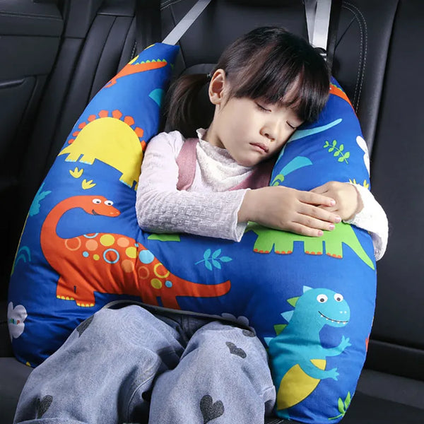 Soporte para la cabeza del cuello del niño con patrón de animales lindo, cojín de almohada de viaje para niños en forma de U para asiento de coche, almohada de seguridad para el cuello para niños